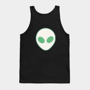 Big Green Eyed Aliens Head Tank Top